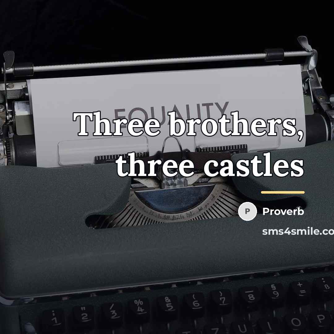 “Three brothers, three castles…” quote by Proverb