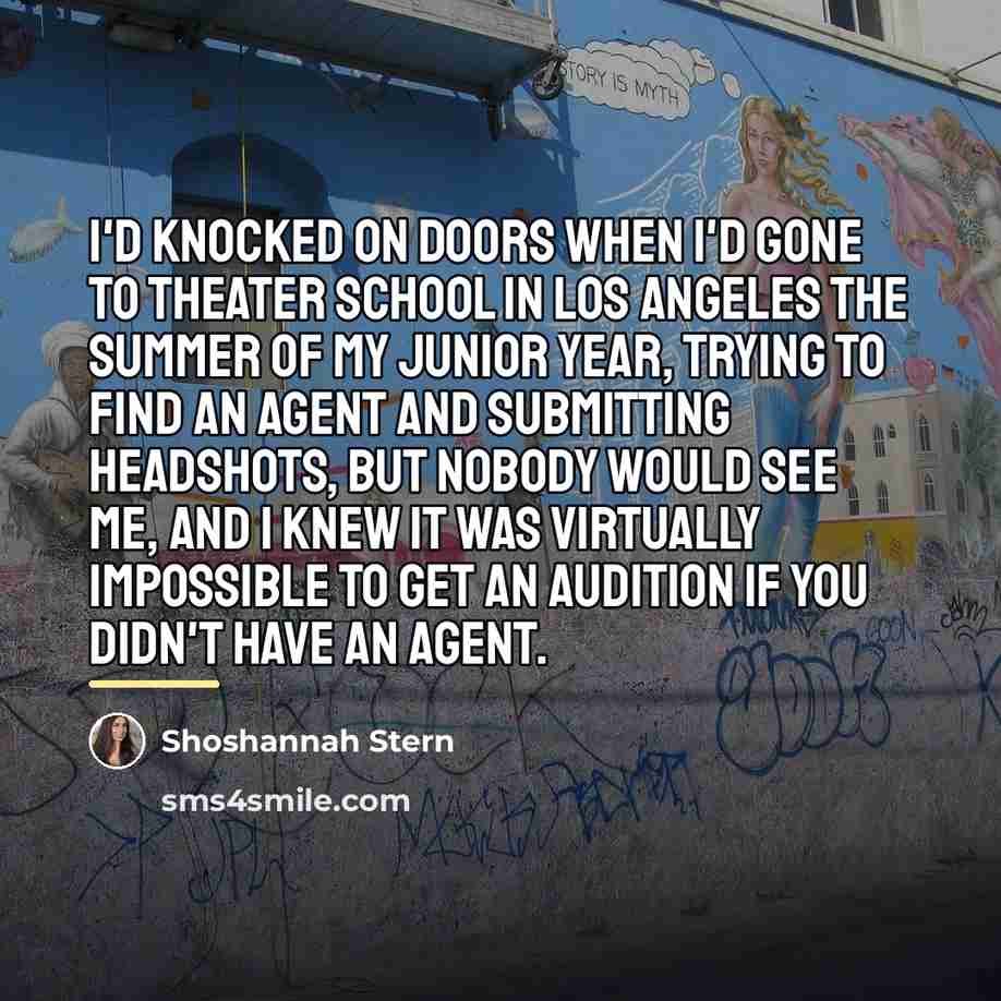 “I'd knocked on doors when I'd gone to theater school…” quote by Shoshannah Stern