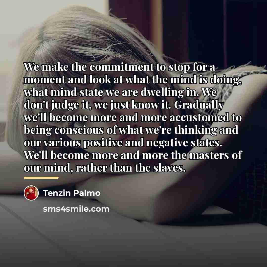 “We make the commitment to stop for a moment and…” quote by Tenzin Palmo