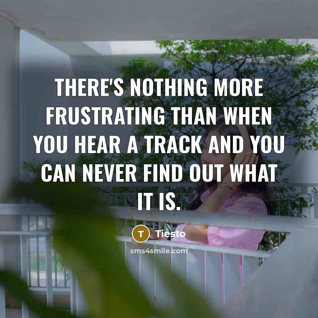 “There's nothing more frustrating than when you hear a track…” quote by Tiesto