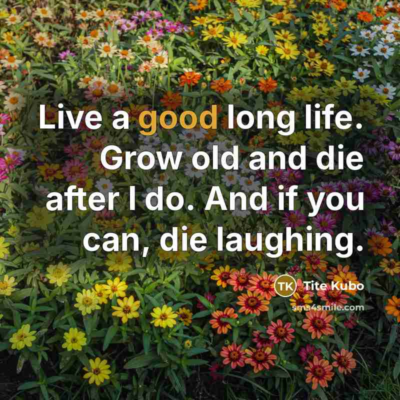 “Live a good long life. Grow old and die after…” quote by Tite Kubo