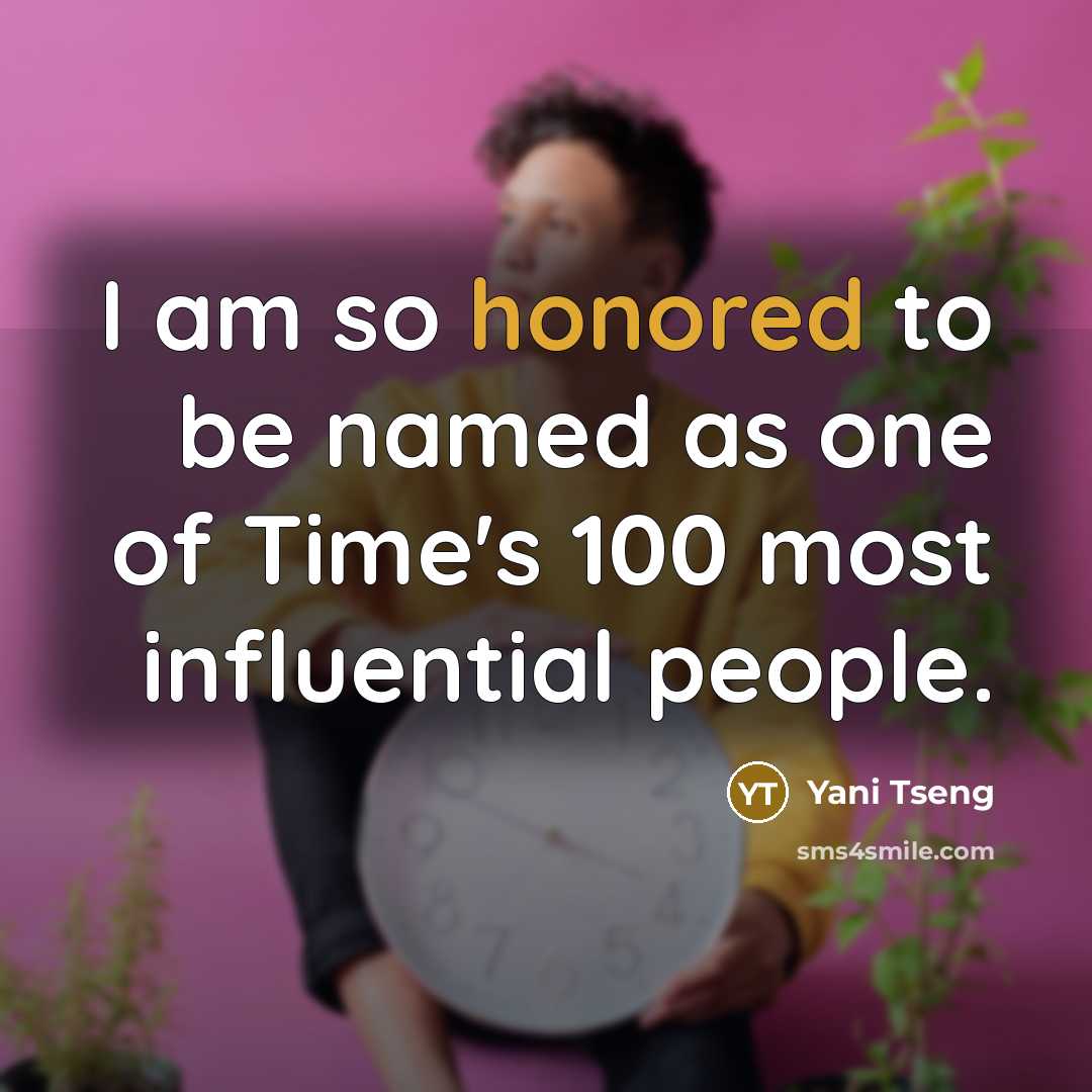 “I am so honored to be named as one of…” quote by Yani Tseng