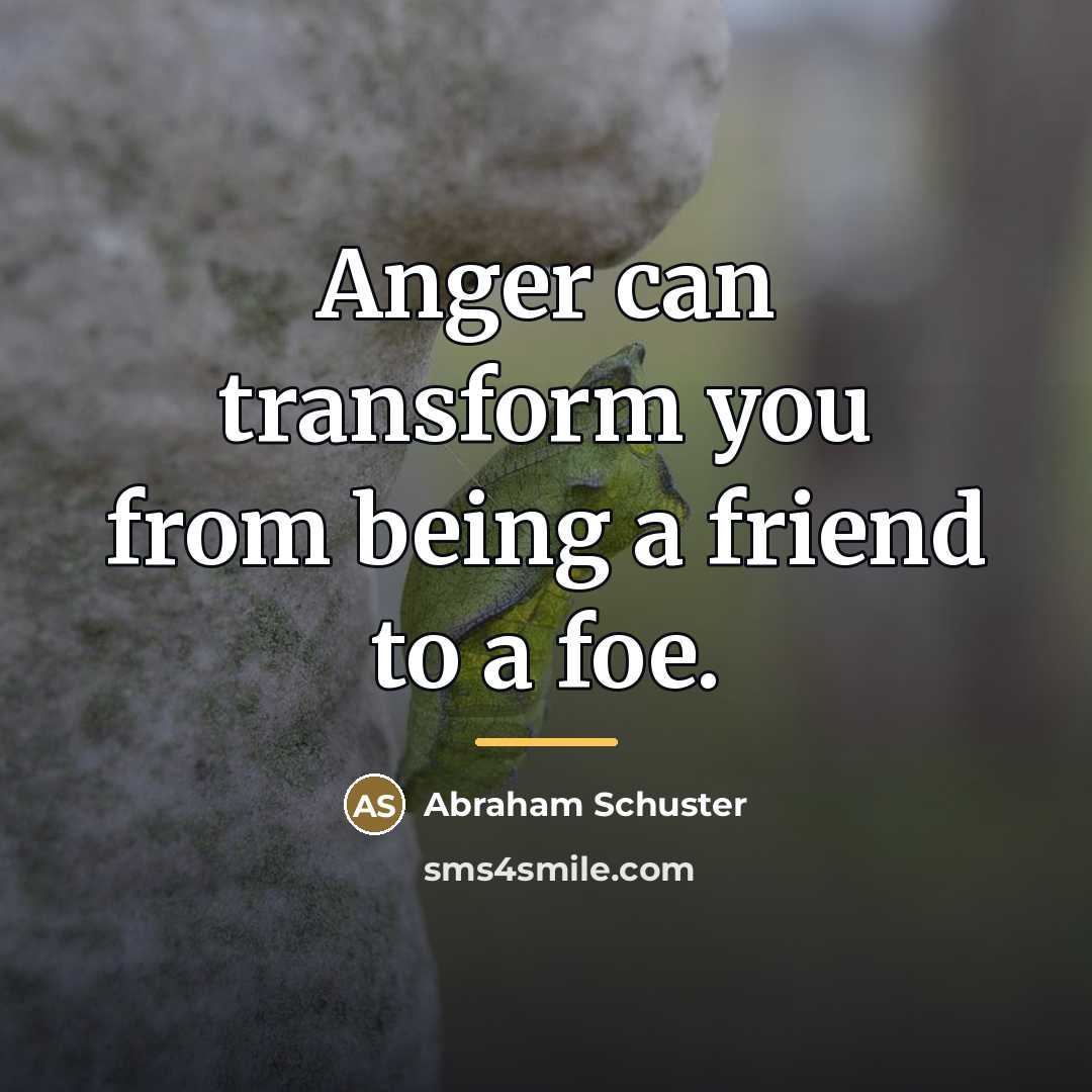 “Anger can transform you from being a friend to a…” quote by Abraham Schuster