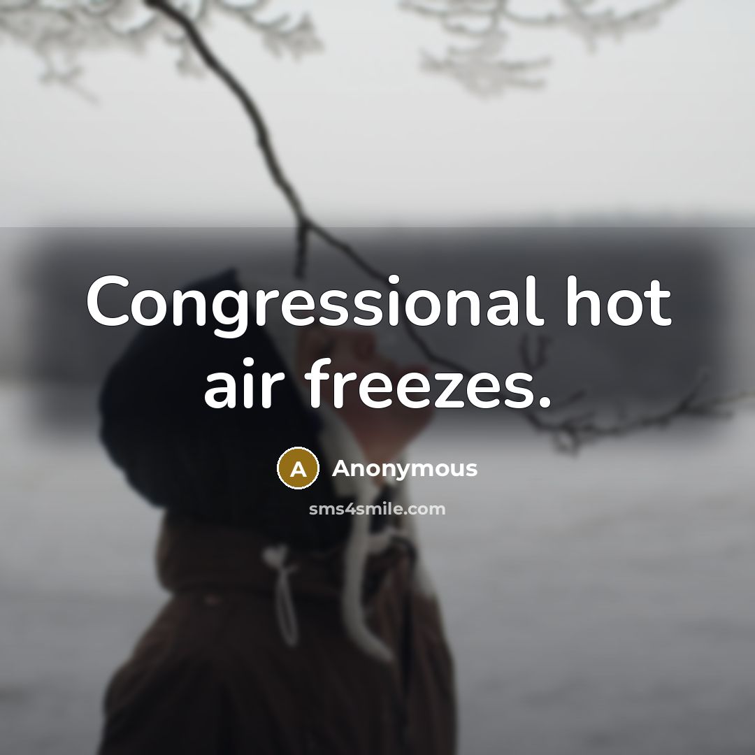 “Congressional hot air freezes.…” quote by Anonymous