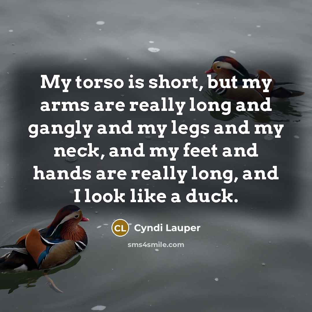 “My torso is short, but my arms are really long…” quote by Cyndi Lauper