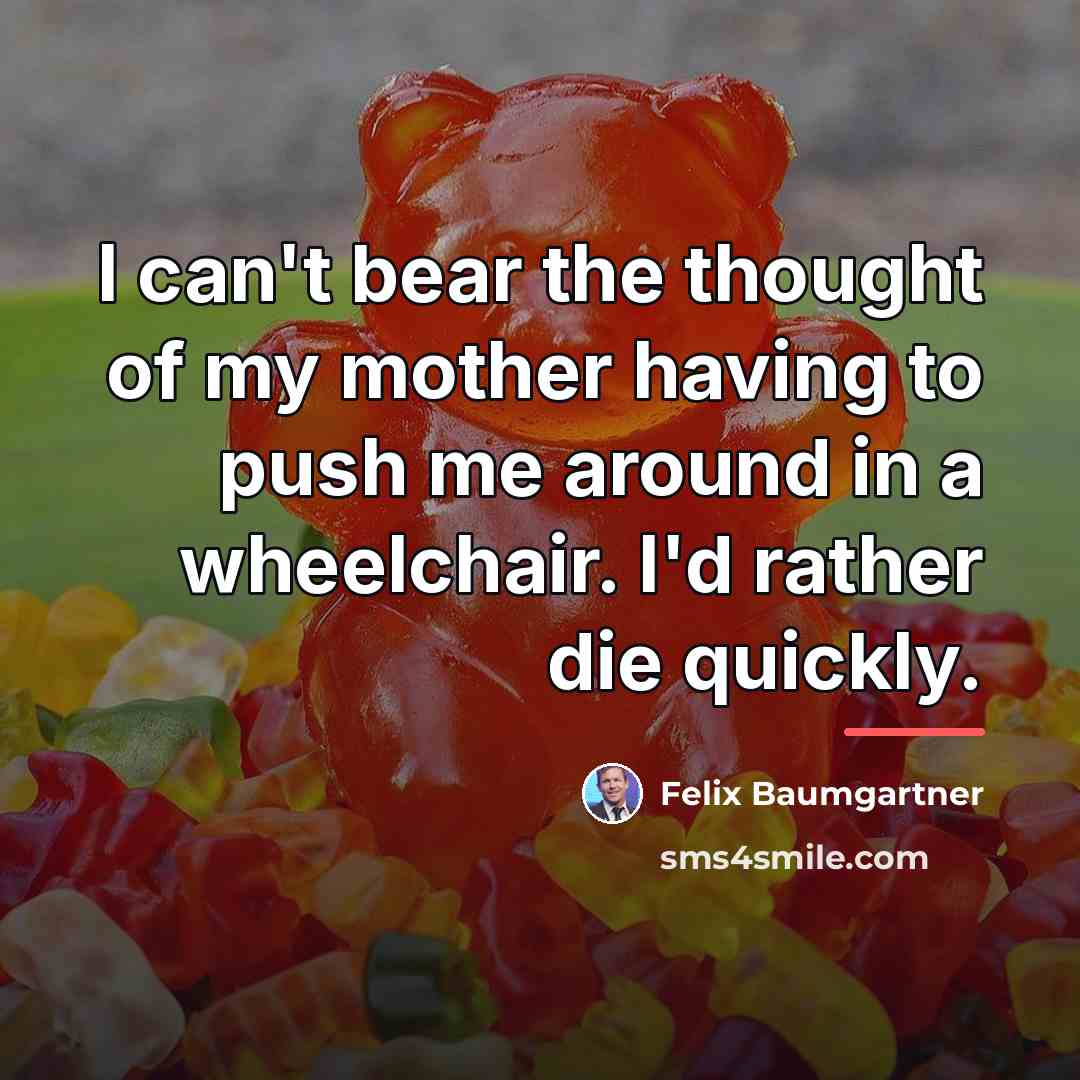 “I can't bear the thought of my mother having to…” quote by Felix Baumgartner
