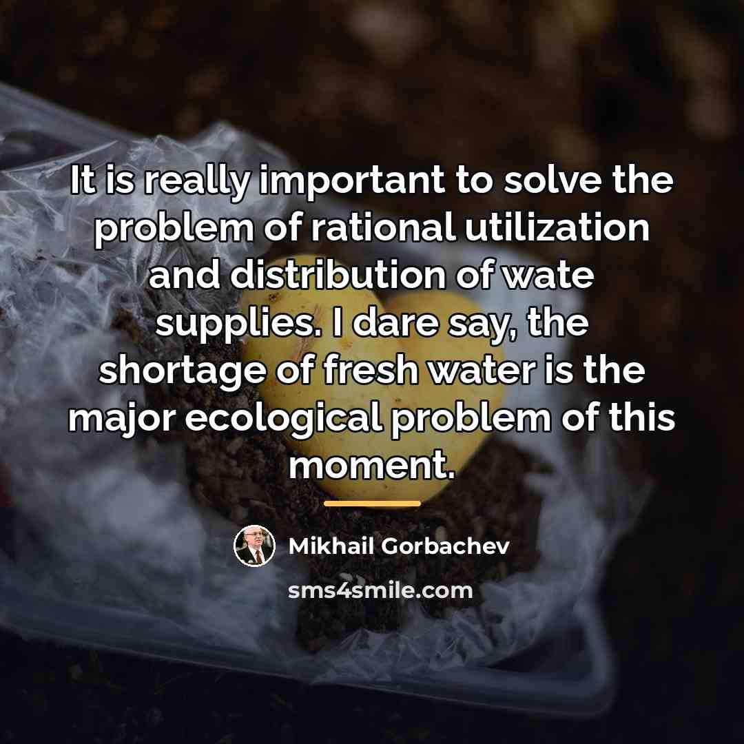 “It is really important to solve the problem of rational…” quote by Mikhail Gorbachev