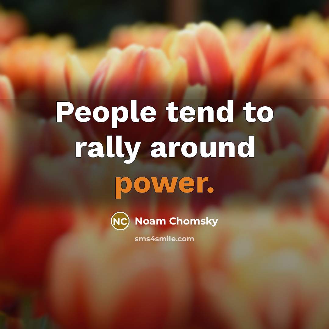 “People tend to rally around power.…” quote by Noam Chomsky