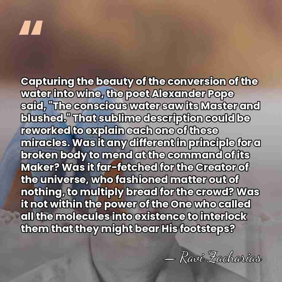 Capturing the beauty of the conversion of the water into wine, the&hellip; - Ravi Zacharias