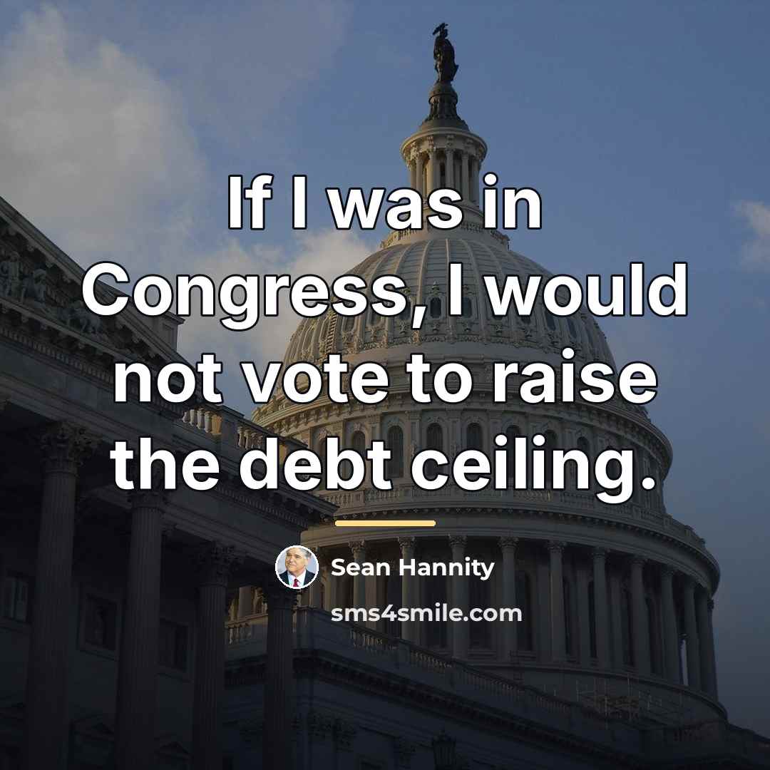 “If I was in Congress, I would not vote to…” quote by Sean Hannity