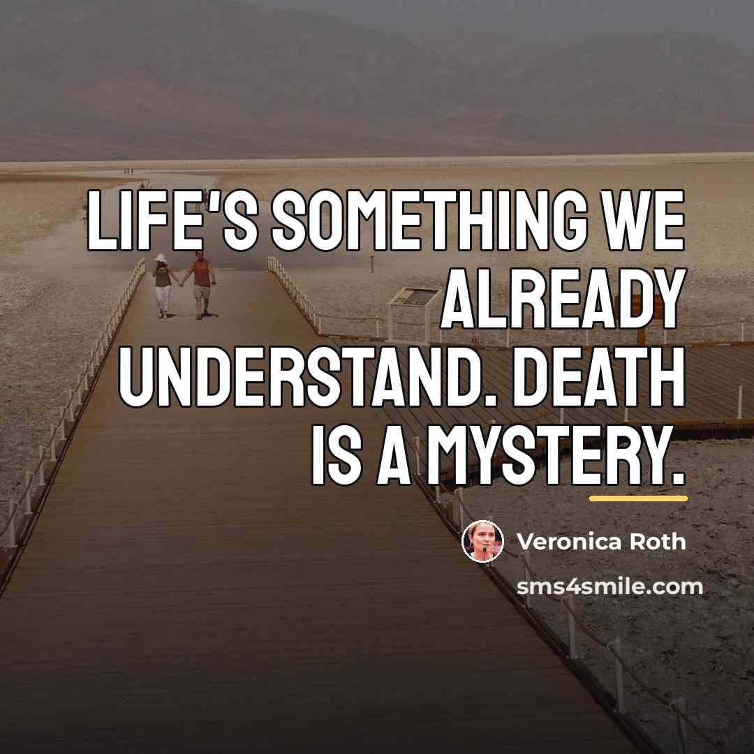 “Life's something we already understand. Death is a mystery.…” quote by Veronica Roth