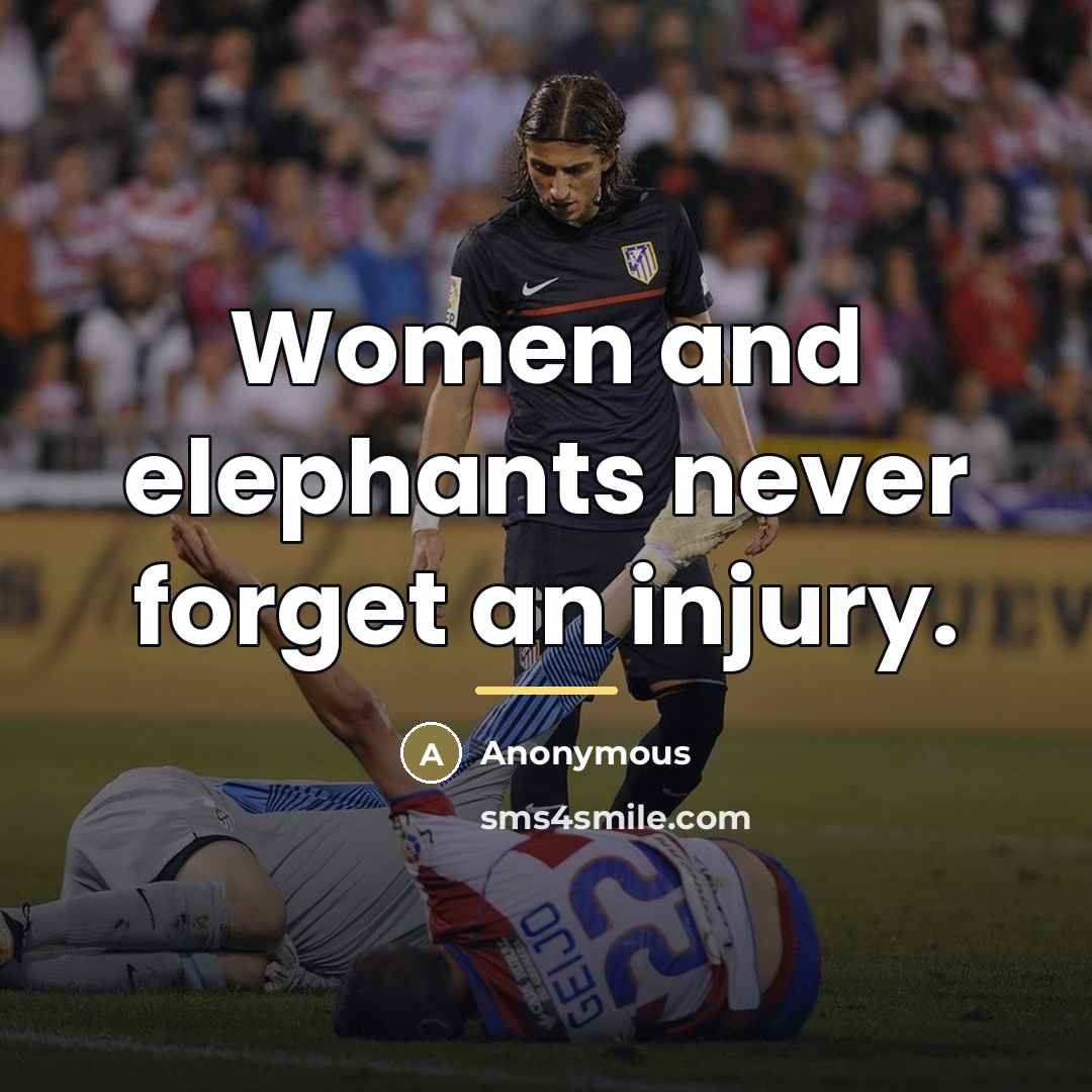 “Women and elephants never forget an injury.…” quote by Anonymous