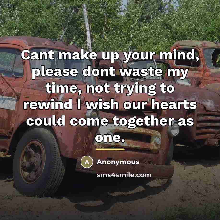 “Cant make up your mind, please dont waste my time,…” quote by Anonymous