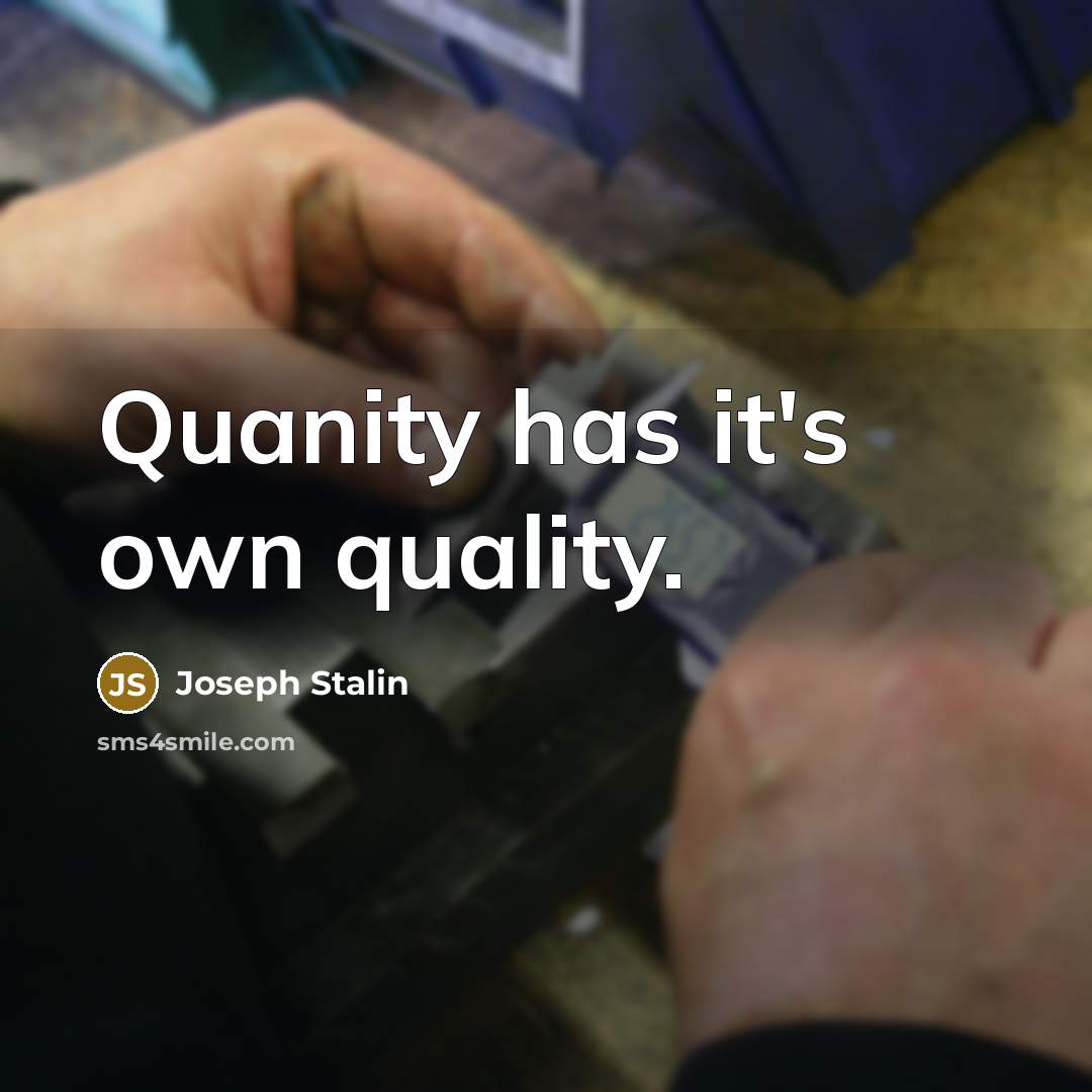 “Quanity has it's own quality.…” quote by Joseph Stalin