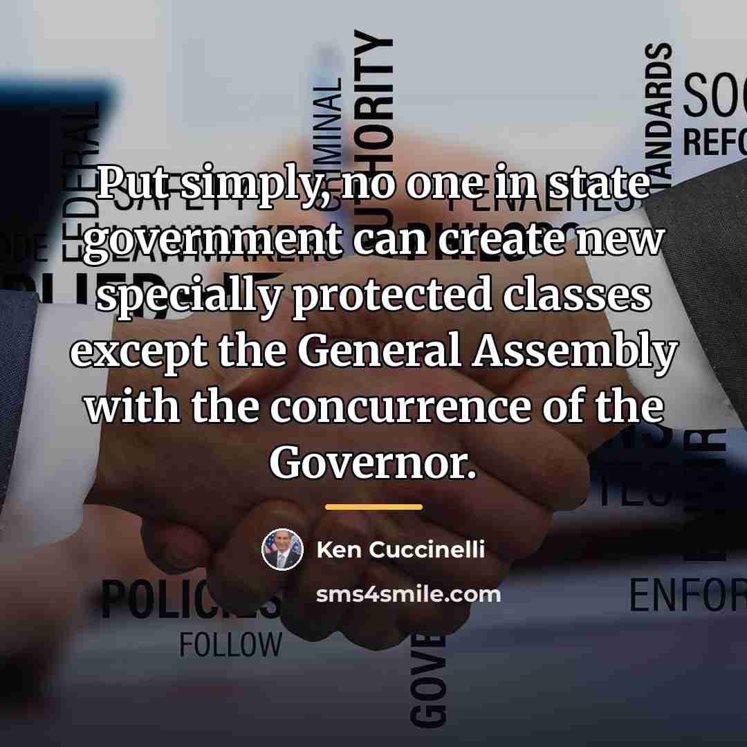 “Put simply, no one in state government can create new…” quote by Ken Cuccinelli