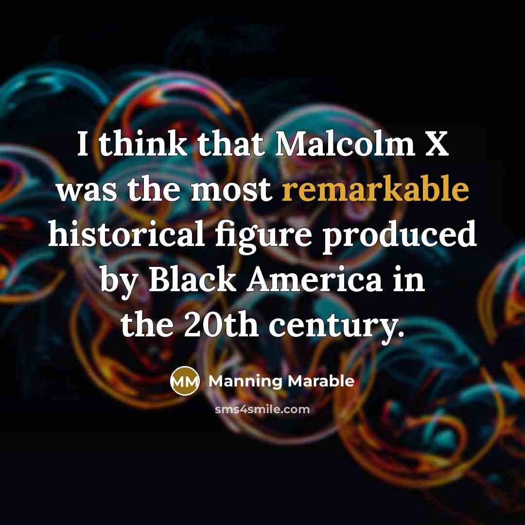 “I think that Malcolm X was the most remarkable historical…” quote by Manning Marable