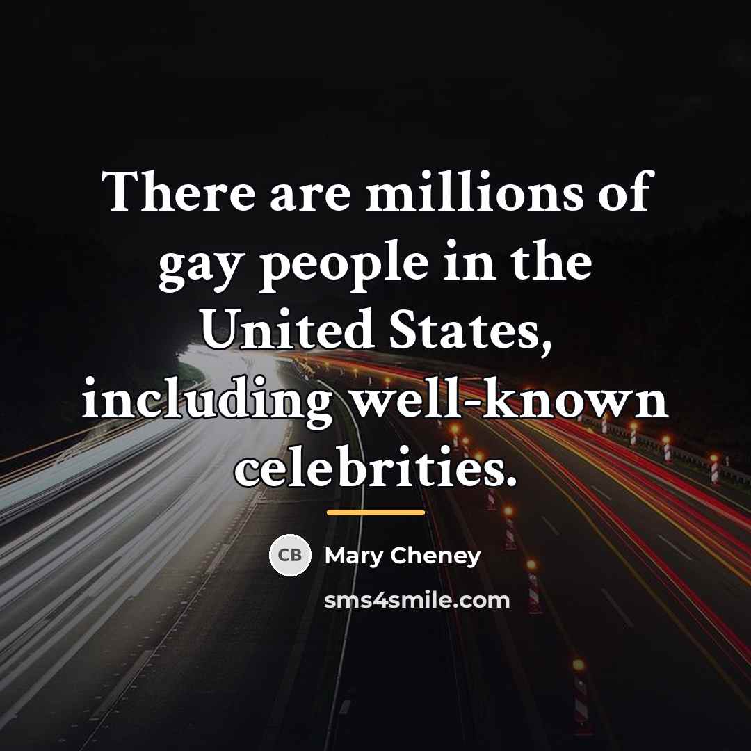 “There are millions of gay people in the United States,…” quote by Mary Cheney
