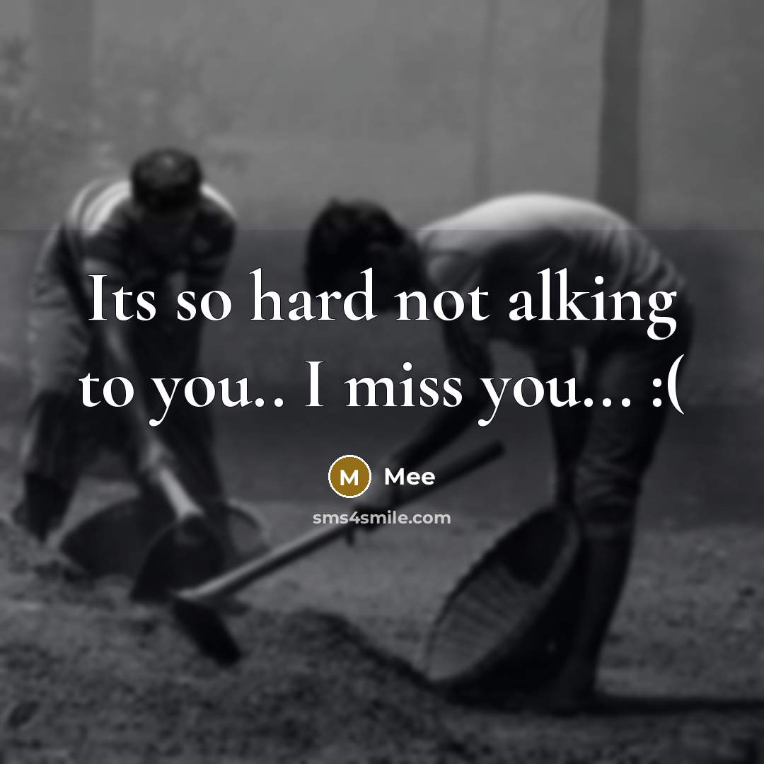 “Its so hard not alking to you.. I miss you... :(” quote by Mee