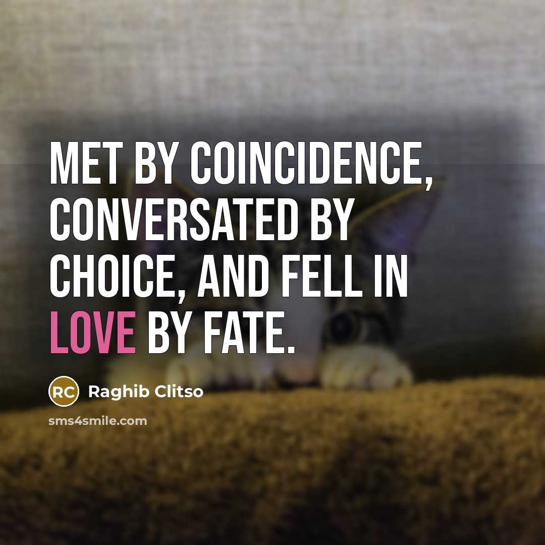 “Met by coincidence, conversated by choice, and fell in love…” quote by Raghib Clitso