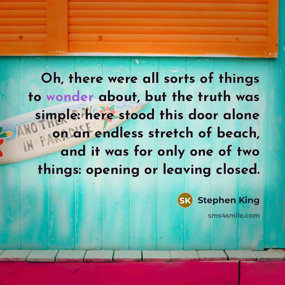 “Oh, there were all sorts of things to wonder about,…” quote by Stephen King