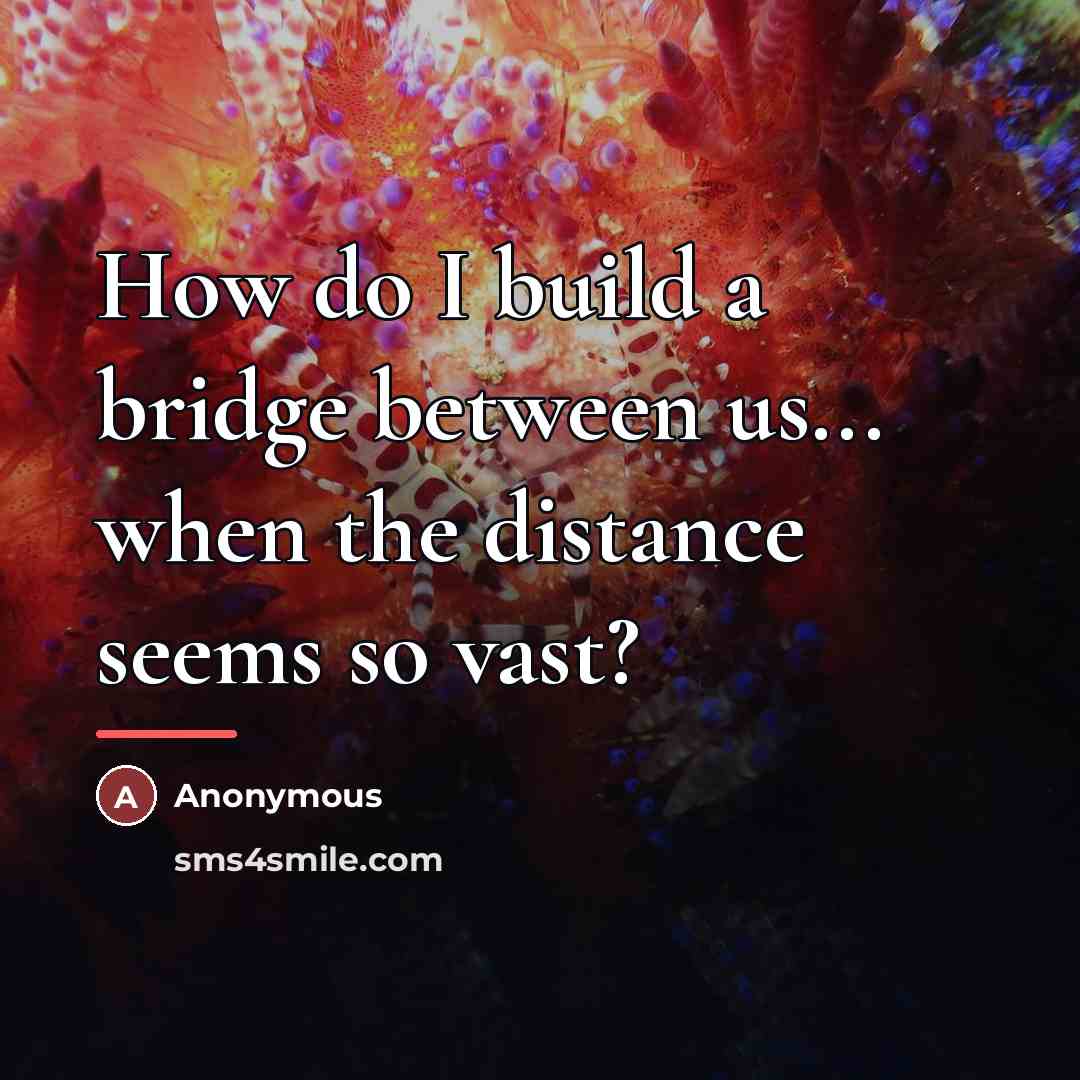 “How do I build a bridge between us... when the…” quote by Anonymous