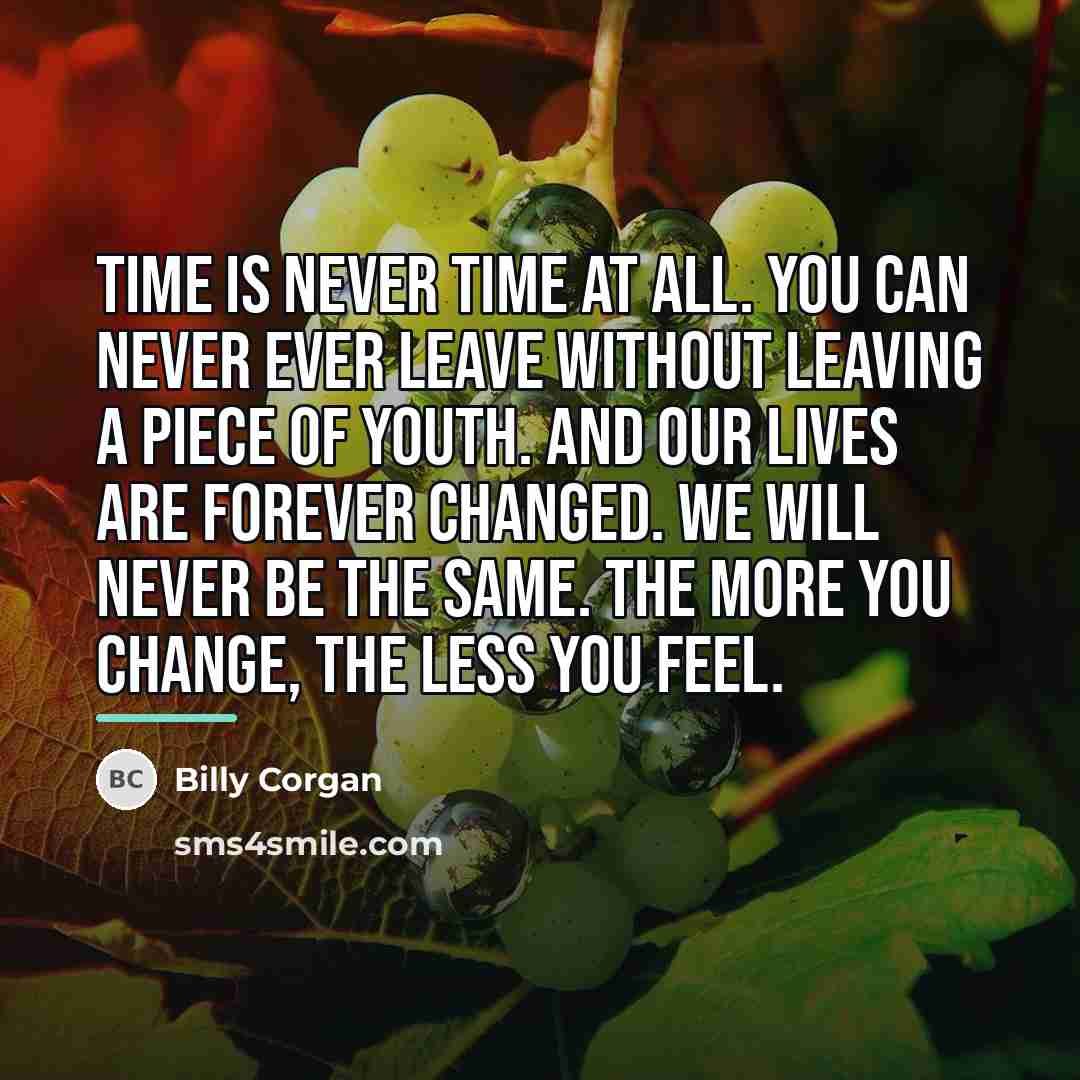 “Time is never time at all. You can never ever…” quote by Billy Corgan