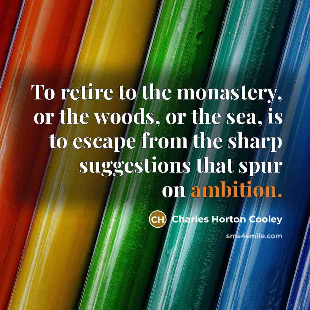 “To retire to the monastery, or the woods, or the…” quote by Charles Horton Cooley