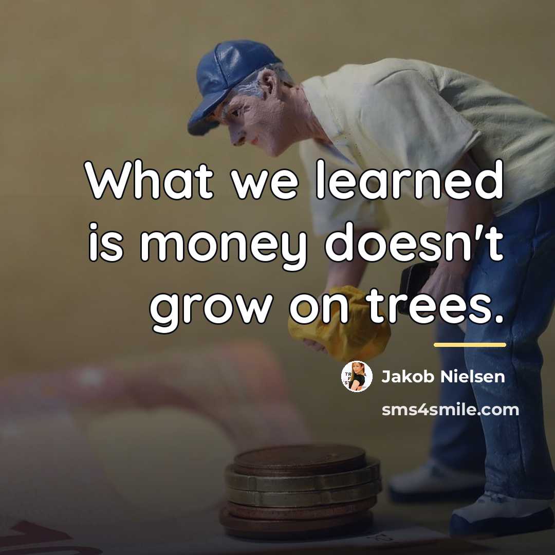 “What we learned is money doesn't grow on trees.…” quote by Jakob Nielsen