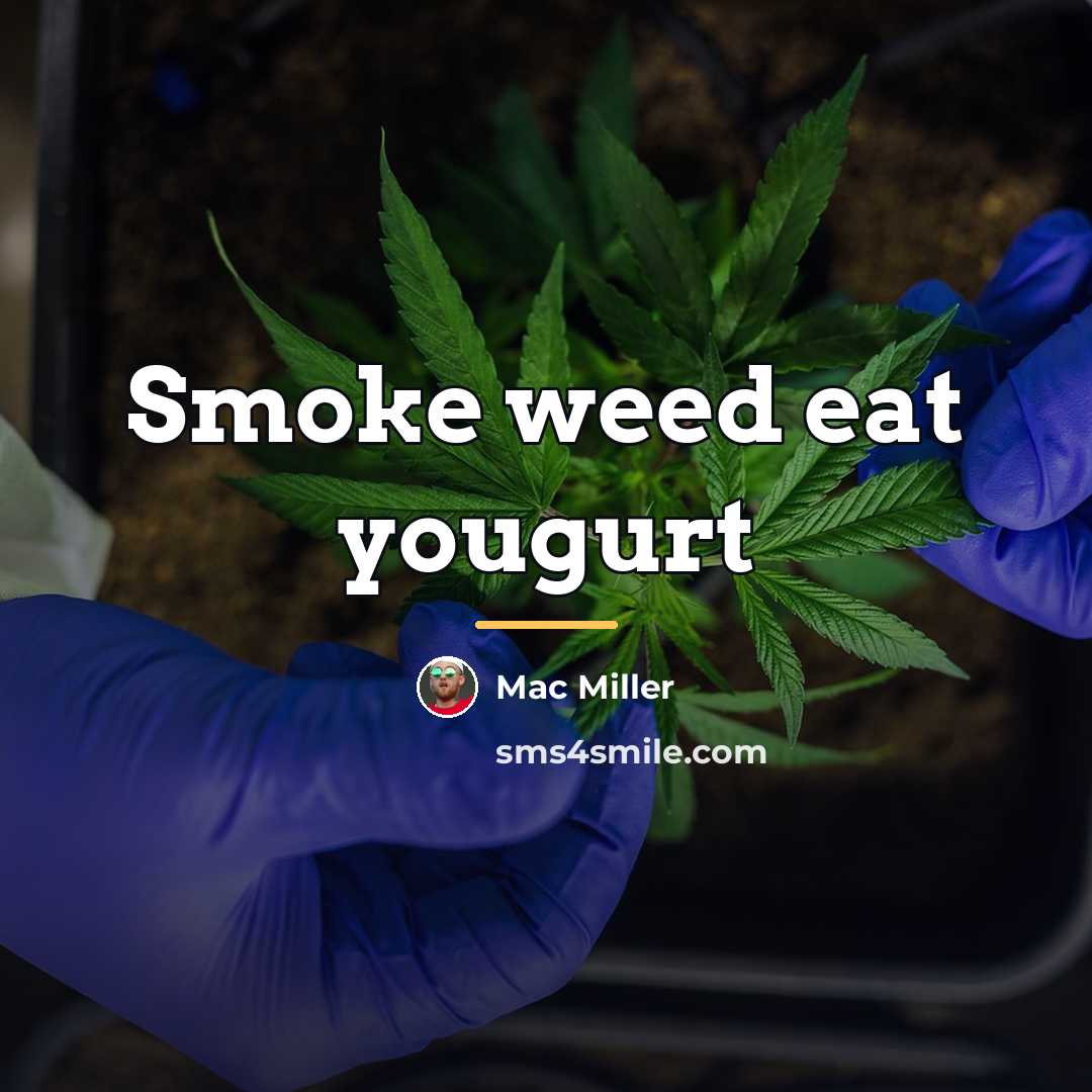 “Smoke weed eat yougurt…” quote by Mac Miller