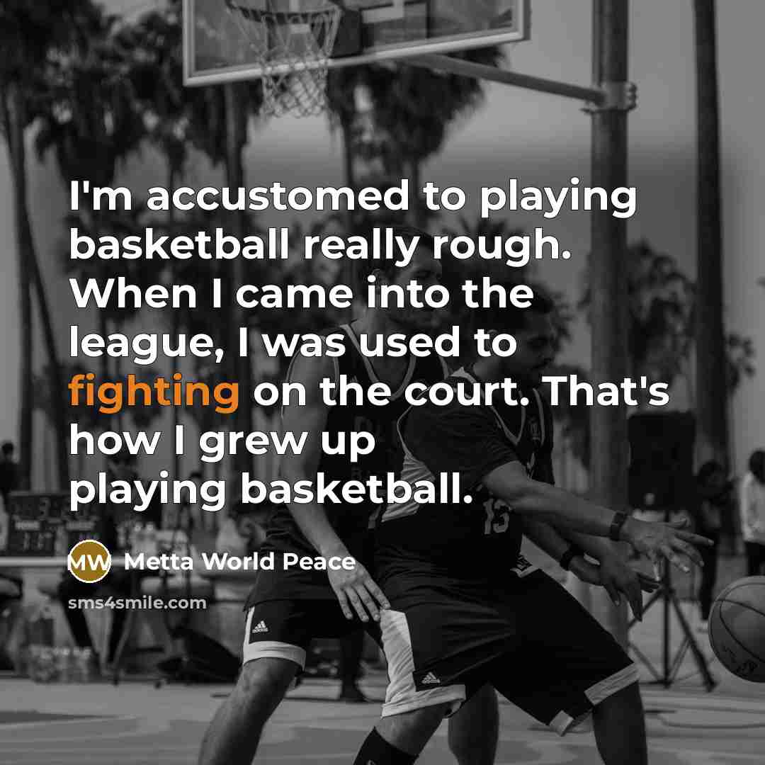 “I'm accustomed to playing basketball really rough. When I came…” quote by Metta World Peace
