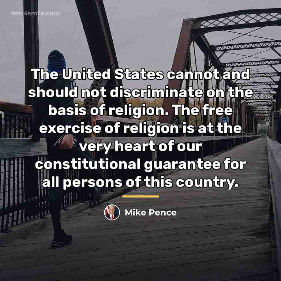 “The United States cannot and should not discriminate on the…” quote by Mike Pence