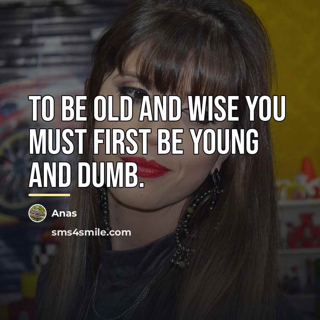 “To be old and wise you must first be young…” quote by Anas