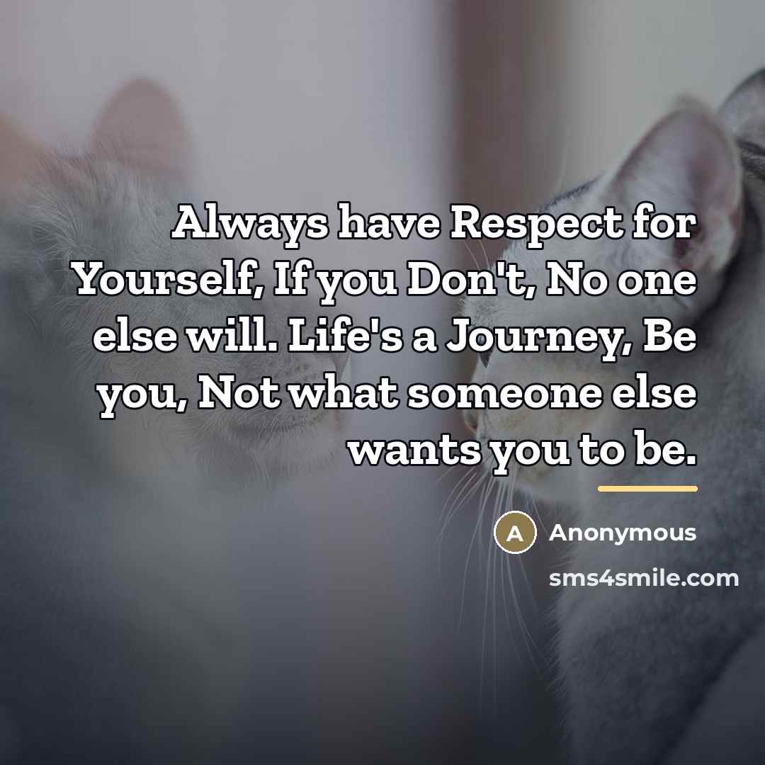 “Always have Respect for Yourself, If you Don't, No one…” quote by Anonymous