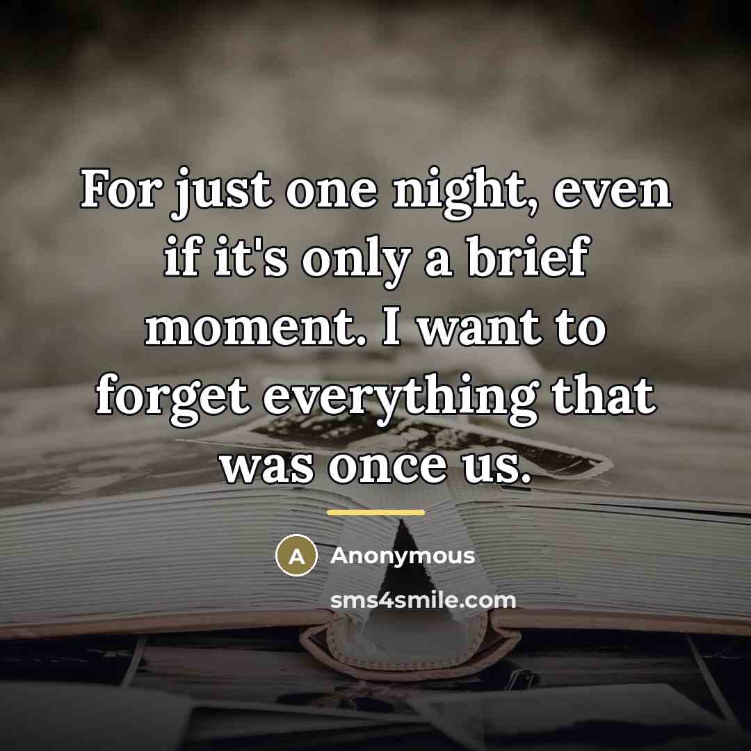 “For just one night, even if it's only a brief…” quote by Anonymous