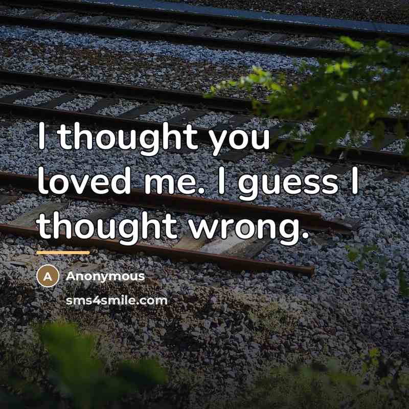 “I thought you loved me. I guess I thought wrong.…” quote by Anonymous