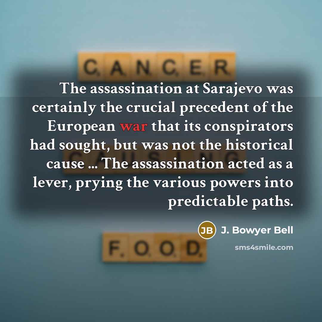 “The assassination at Sarajevo was certainly the crucial precedent of…” quote by J. Bowyer Bell