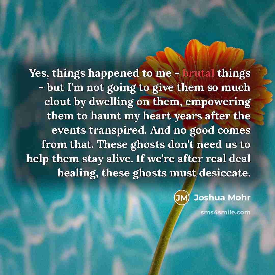 “Yes, things happened to me - brutal things - but…” quote by Joshua Mohr