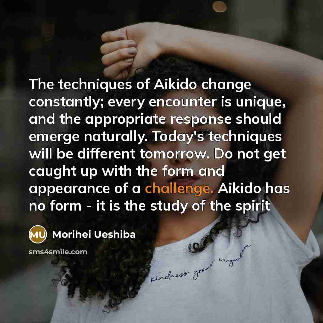 “The techniques of Aikido change constantly; every encounter is unique,…” quote by Morihei Ueshiba