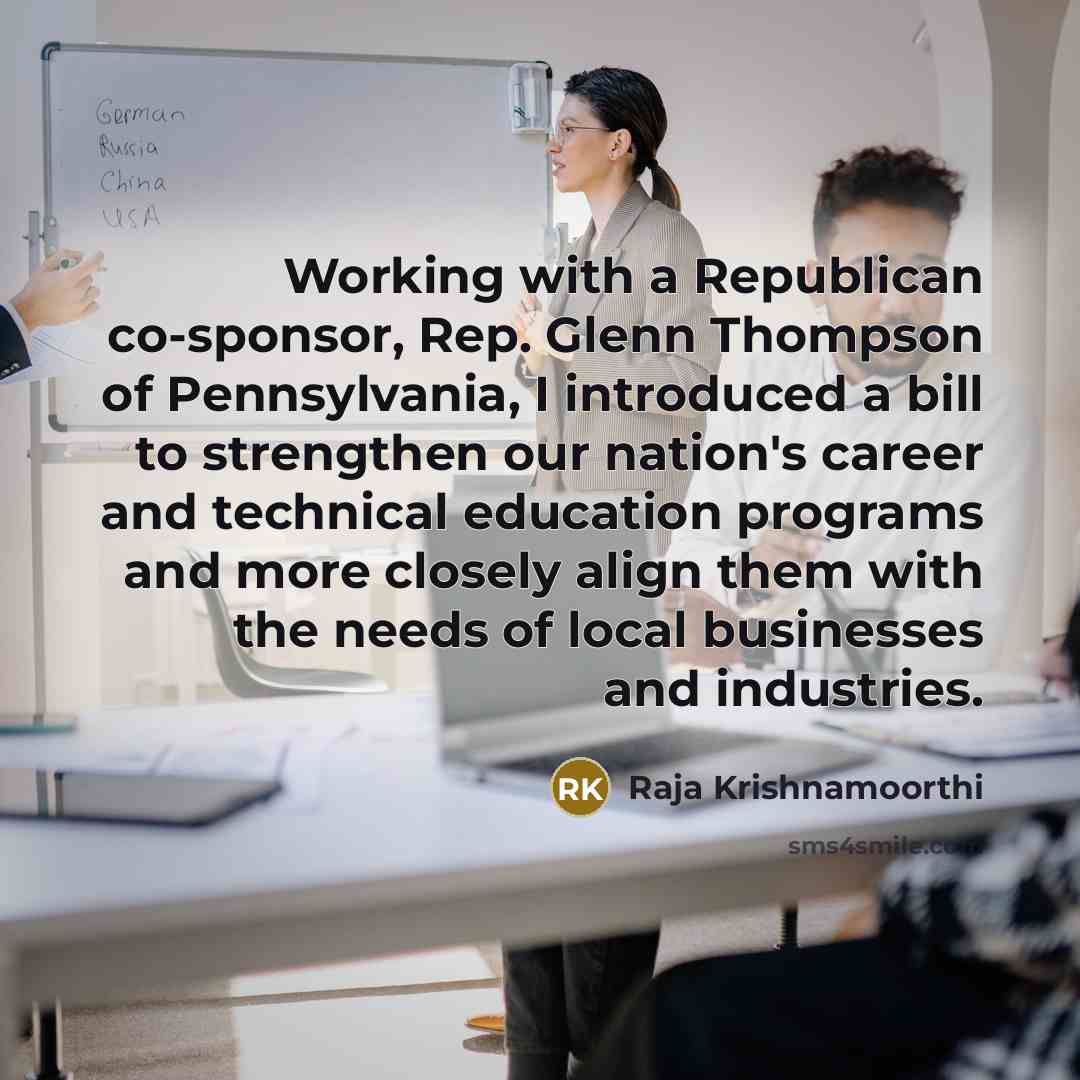 “Working with a Republican co-sponsor, Rep. Glenn Thompson of Pennsylvania,…” quote by Raja Krishnamoorthi