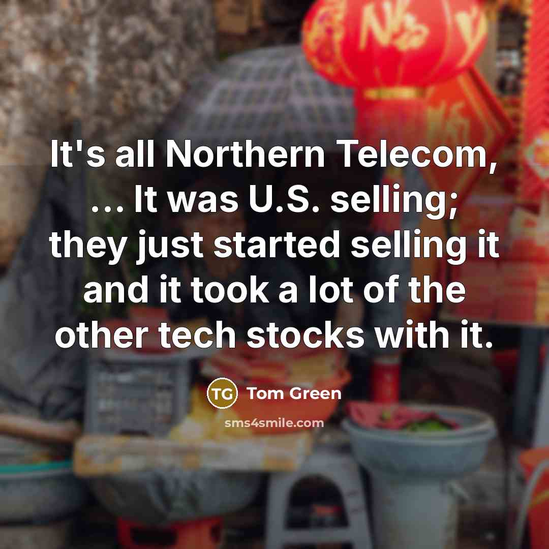 “It's all Northern Telecom, ... It was U.S. selling; they…” quote by Tom Green
