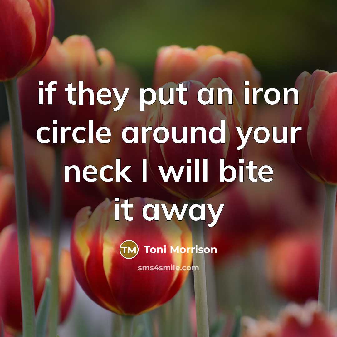 “if they put an iron circle around your neck I…” quote by Toni Morrison