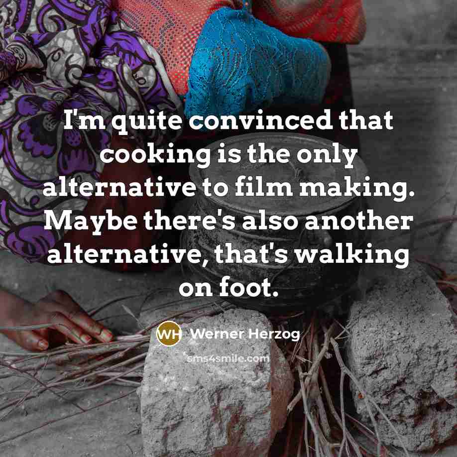“I'm quite convinced that cooking is the only alternative to…” quote by Werner Herzog