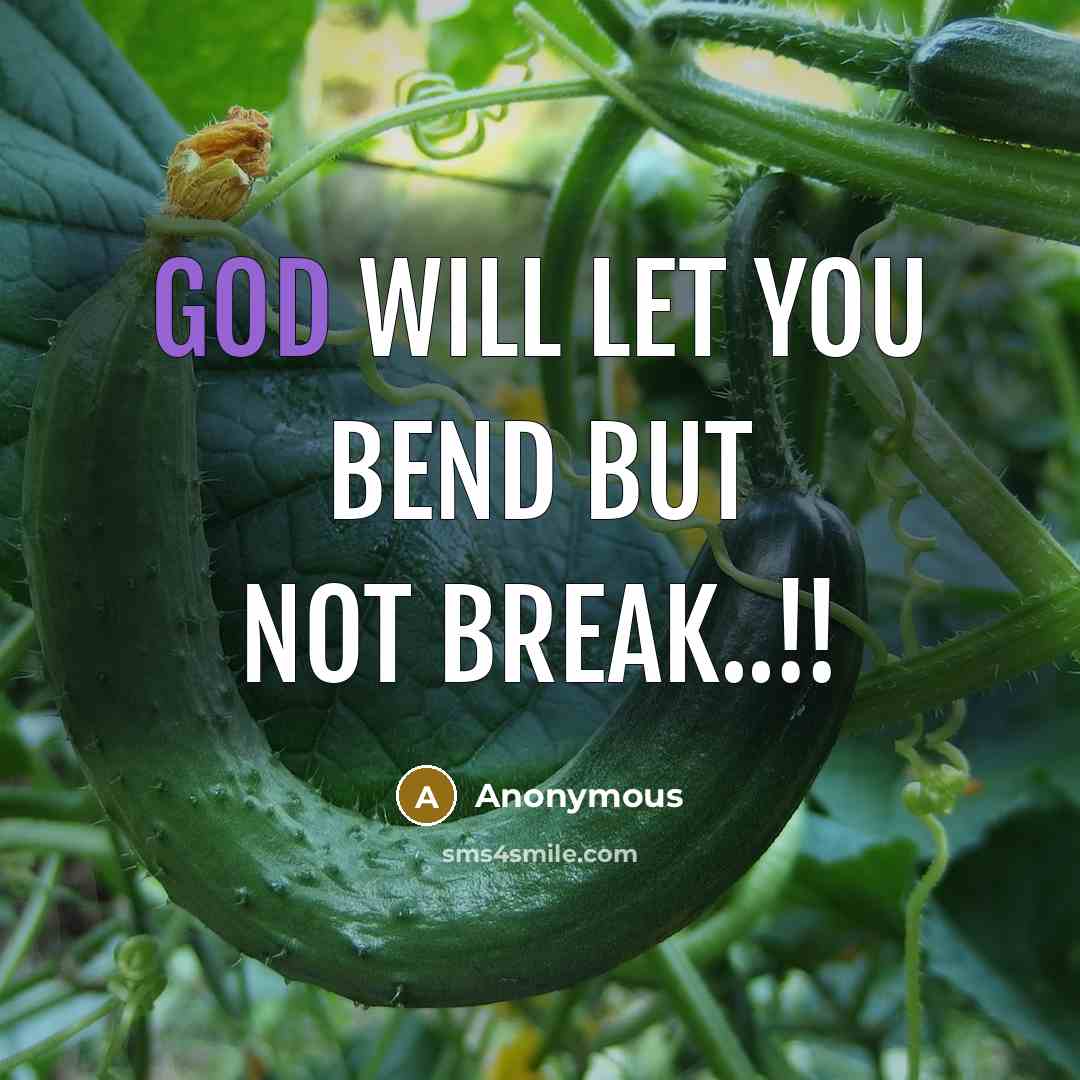 “GOD WILL LET YOU BEND BUT NOT BREAK..!!” quote by Anonymous
