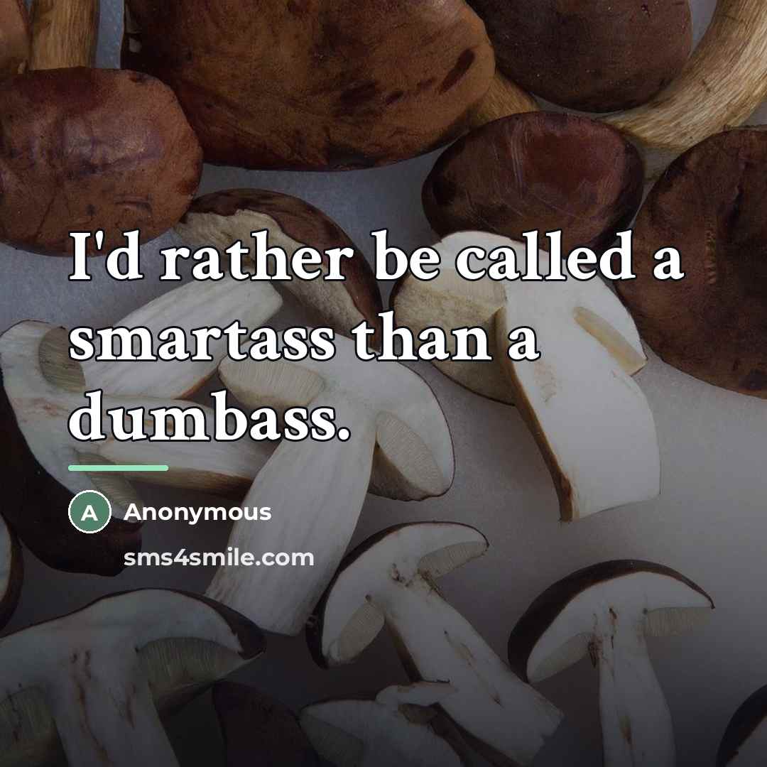 “I'd rather be called a smartass than a dumbass.…” quote by Anonymous