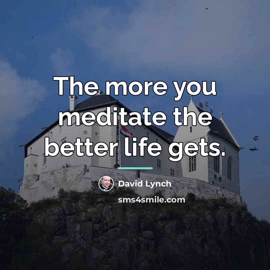 “The more you meditate the better life gets.…” quote by David Lynch