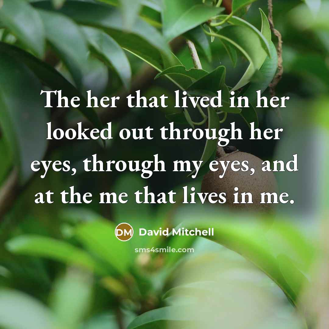 “The her that lived in her looked out through her…” quote by David Mitchell