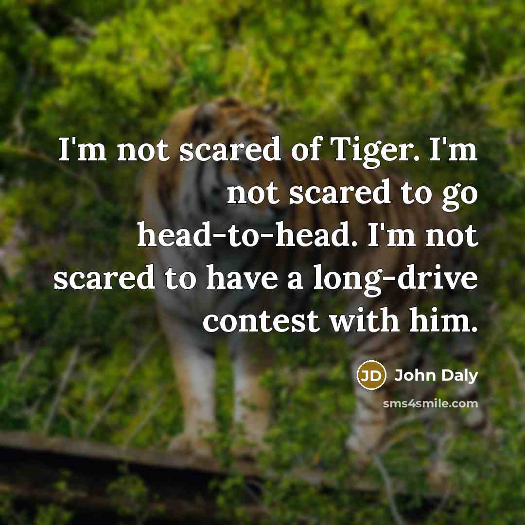 “I'm not scared of Tiger. I'm not scared to go…” quote by John Daly