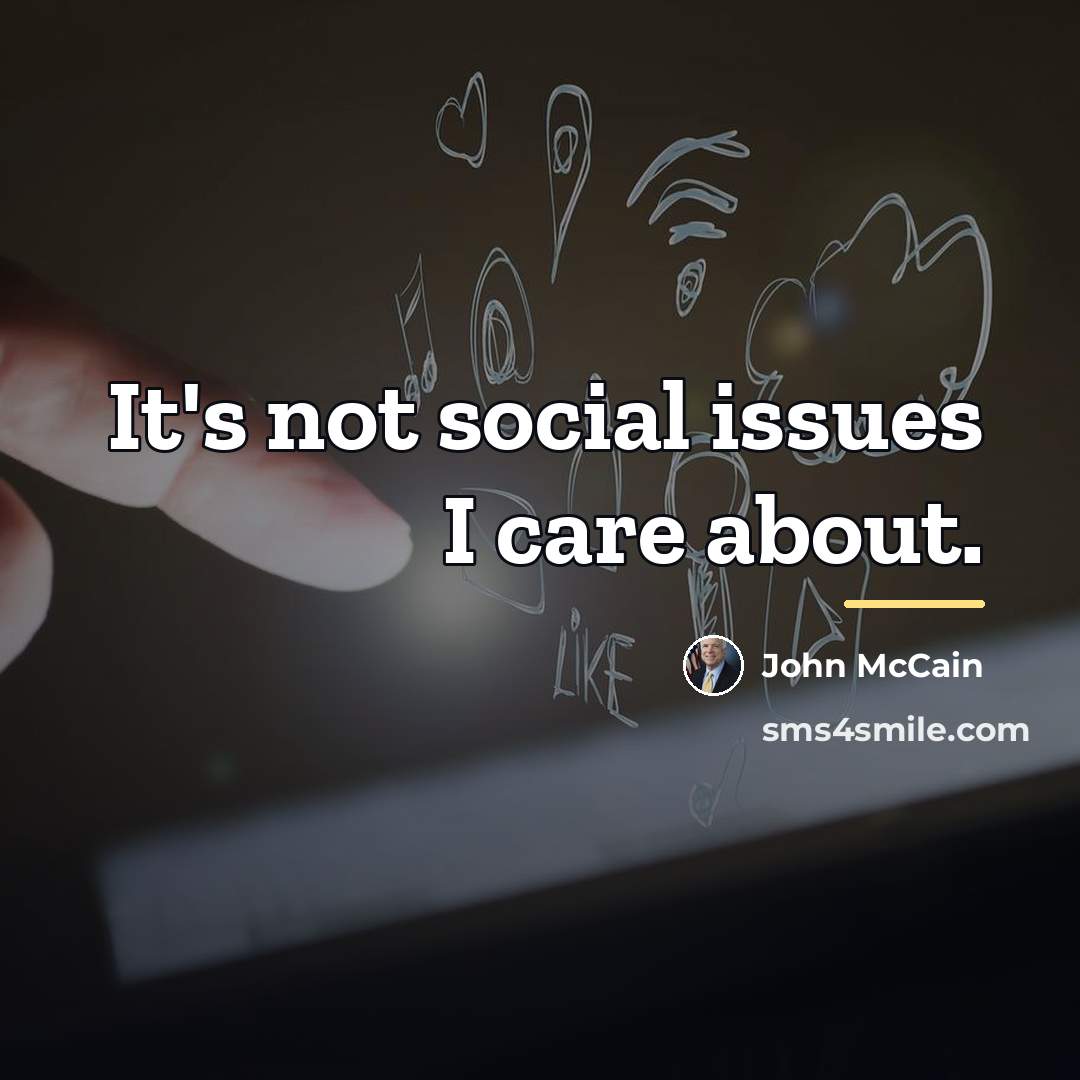 “It's not social issues I care about.…” quote by John McCain