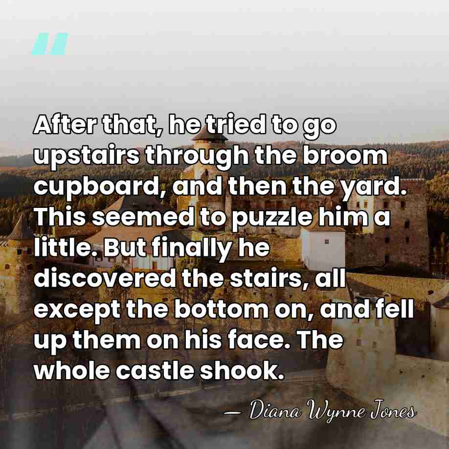 After that, he tried to go upstairs through the broom cupboard, and&hellip; - Diana Wynne Jones