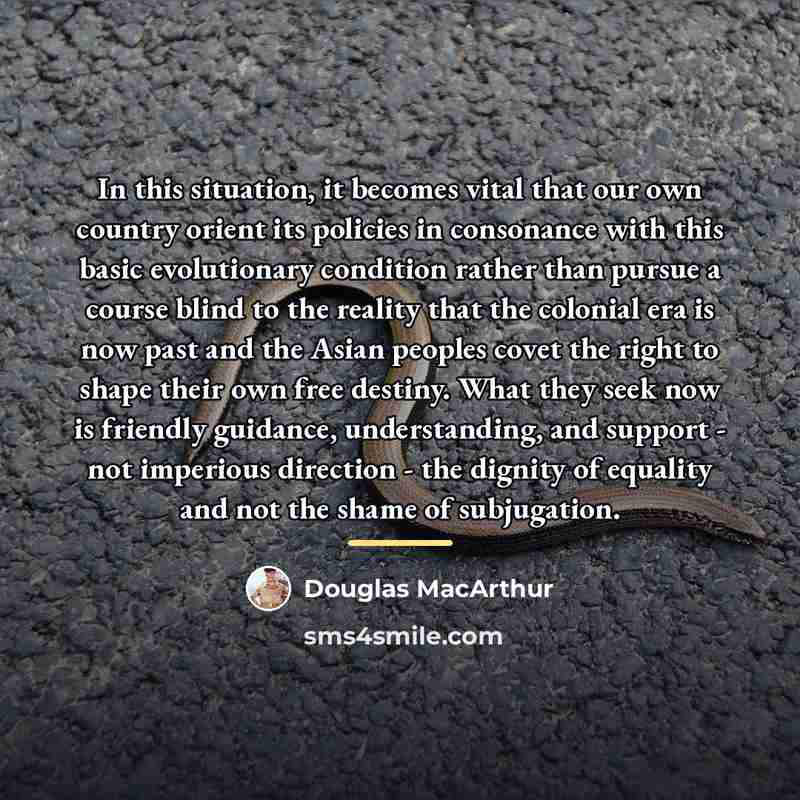 “In this situation, it becomes vital that our own country…” quote by Douglas MacArthur